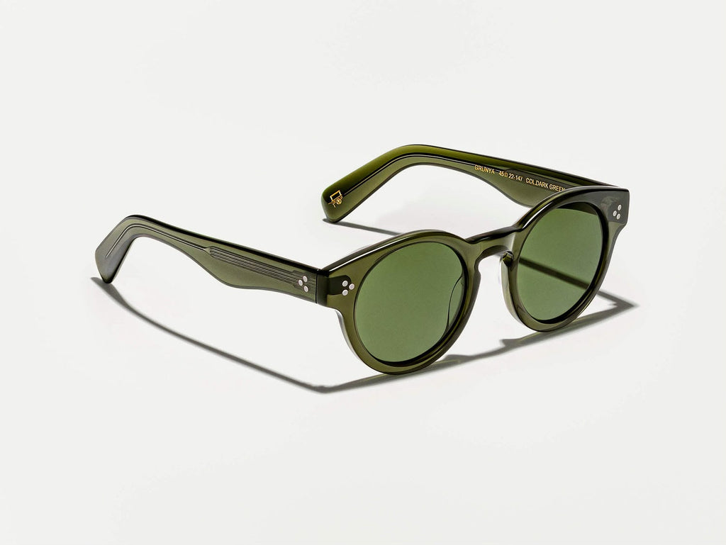 Lentes Moscot Grunya 47, color dark green.